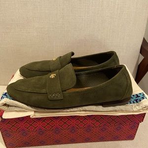 Tory Burch Green Suede Ballet Loafer Size 7